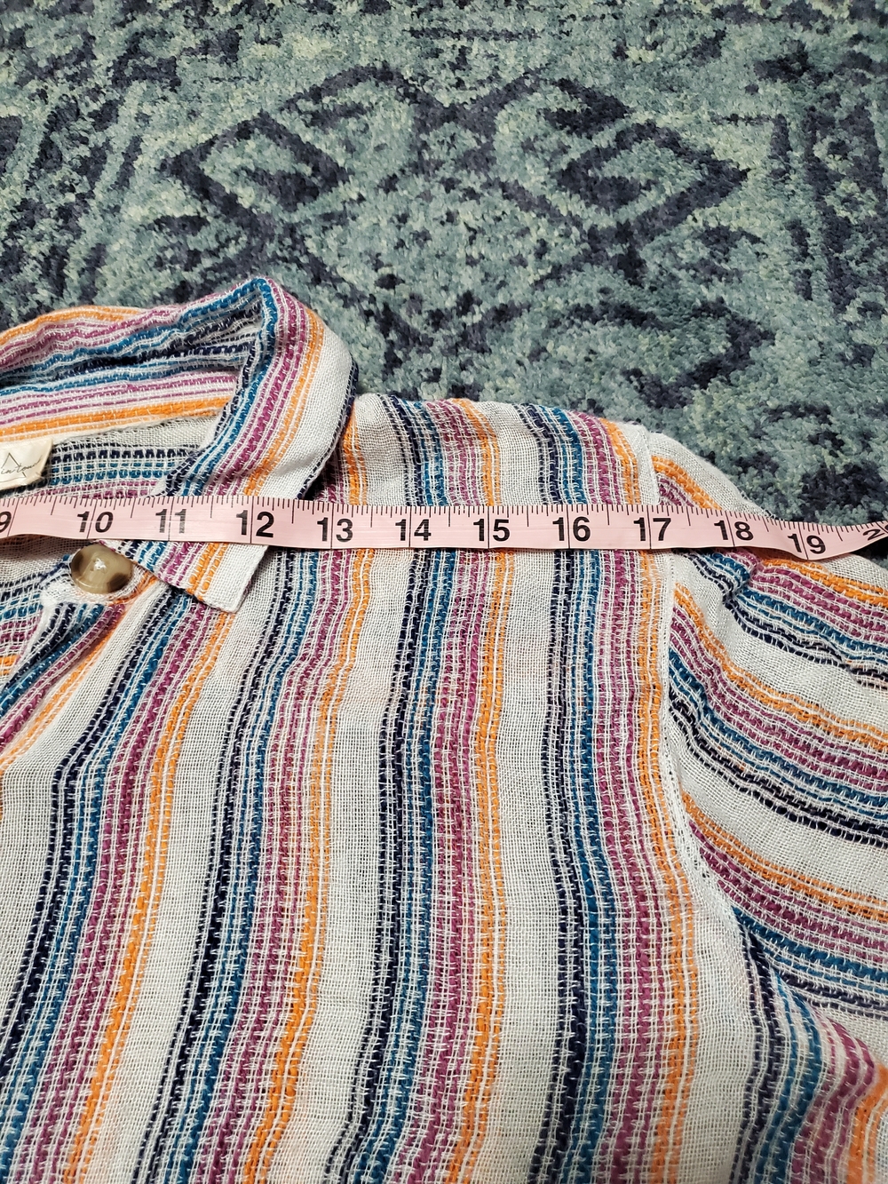 Keep In Touch Striped Button-Front Tunic Dress in Multicolor - Picture 5 of 9